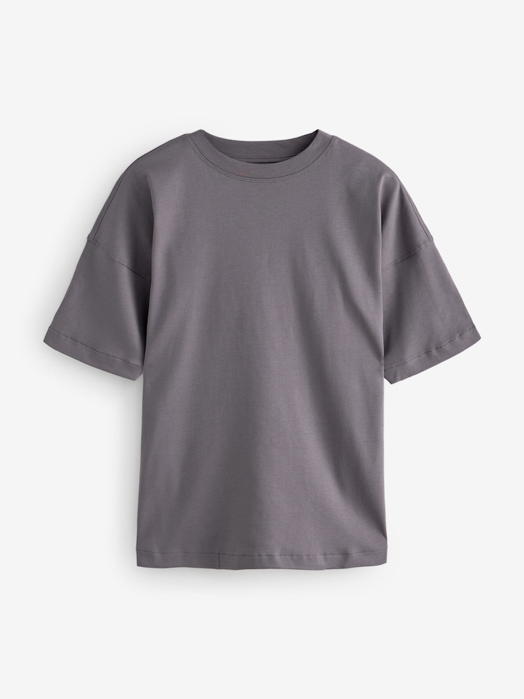 أسود وأبيض - Oversized 100% Cotton T-Shirts 3 Pack - صورة 2 من 12