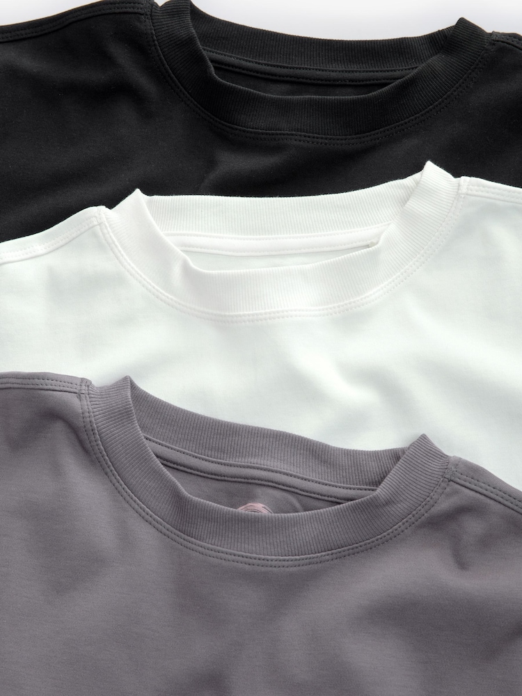 monochrome - T-shirt oversize en coton 100% 3 Pack - Image 5 of 12