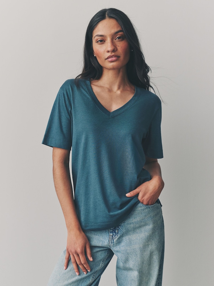 Rot/Hellblau - Modal Slouch, Kurzarm-T-Shirt im 3er-Set - Bild 2 von 12 Rot/Hellblau - Modal Slouch, Kurzarm-T-Shirt im 3er-Set - Bild 2 von 12