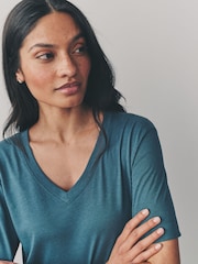 Red/Teal Modal Slouch Short Sleeve T-Shirt 3 Pack - Image 6 of 12