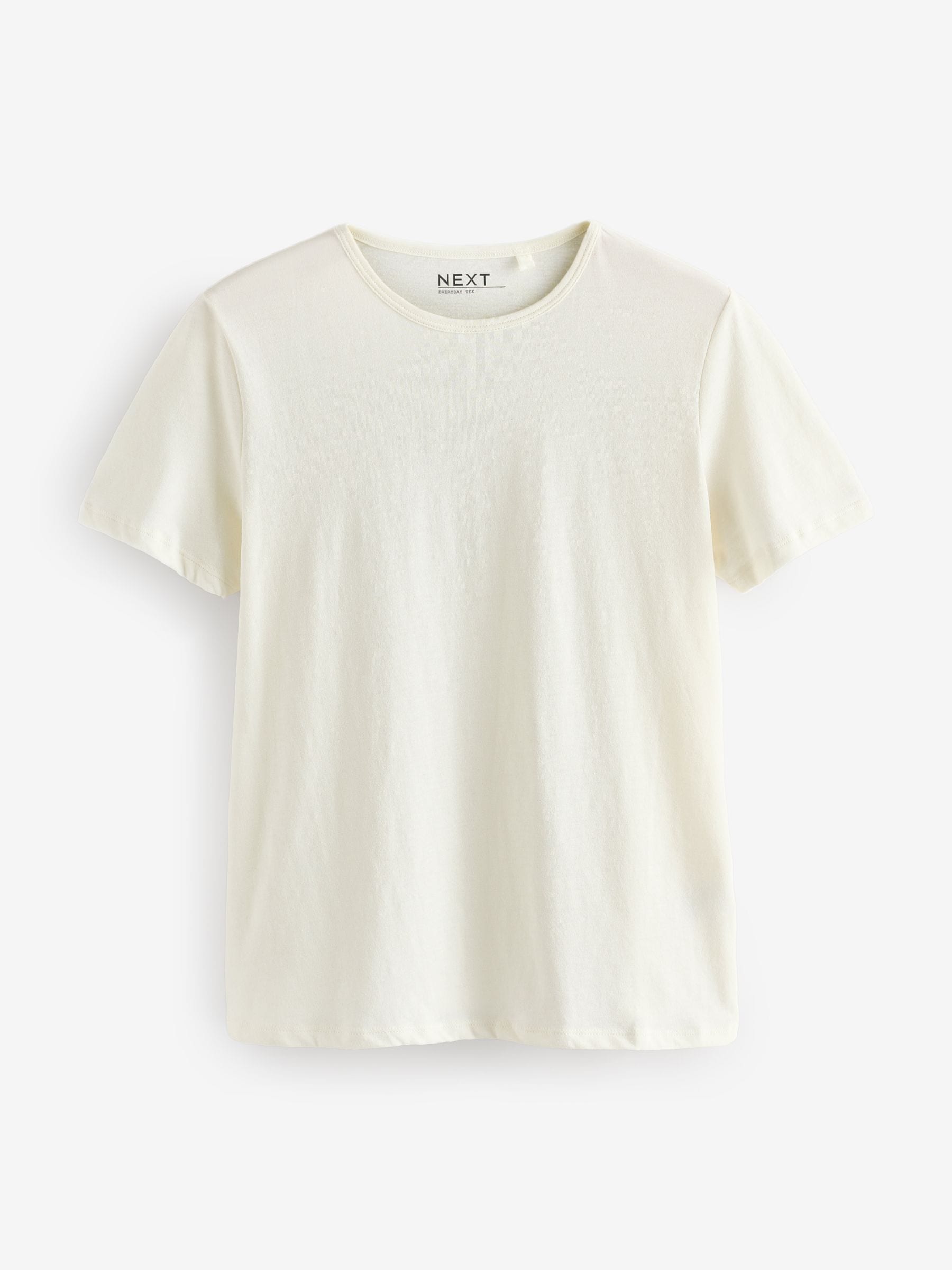 Buy Blue/Grey/Ecru/Green/Neutral Crew Neck Cotton Rich T-Shirts 5