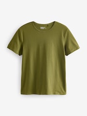 Blue/Shale/White/Black/Khaki Crew Neck Cotton Rich T-Shirt 5 Pack - Image 5 of 11
