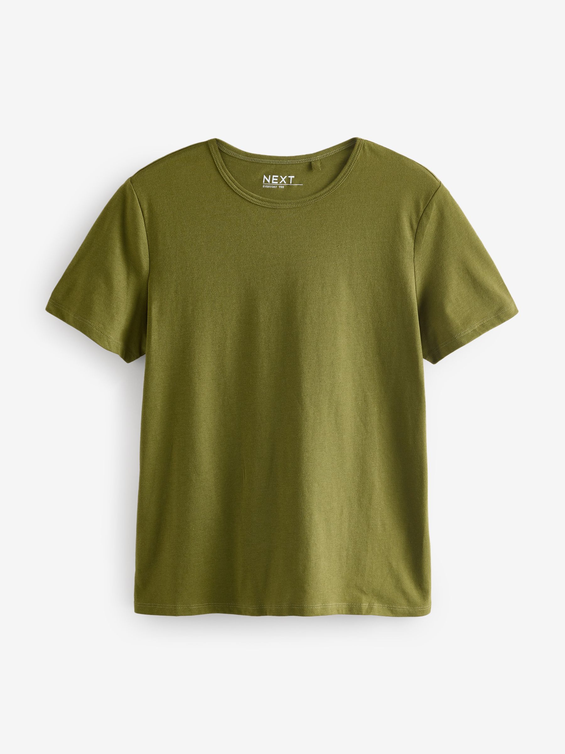 Buy Blue/Shale/White/Black/Khaki Crew Neck Cotton Rich T-Shirts 5