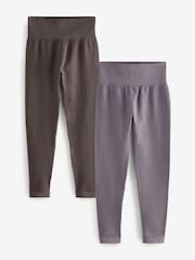 Multi Ribbed High Waist Leggings 2 Pack - Image 1 of 8