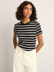 White/Brown/Monochrome Ribbed T-Shirt Bodysuits 3 Pack - Image 5 of 11