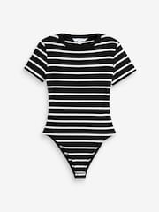 White/Brown/Monochrome Ribbed T-Shirt Bodysuits 3 Pack - Image 7 of 11