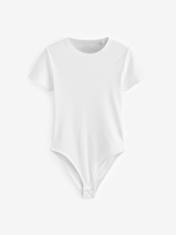 White/Orange/Green Ribbed T-Shirt Bodysuits 3 Pack - Image 2 of 11