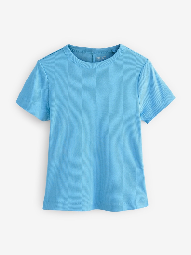 Multi Ribbed Short Sleeve T-Shirts 3 Pack - Image 2 of 6