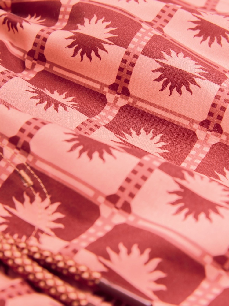 Coral Pink Sun Geometric Printed Swim Shorts - Image 11 of 11