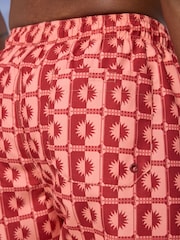 Coral Pink Sun Geometric Printed Swim Shorts - Image 6 of 11
