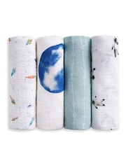 Aden + Anais White Muslin Blanket 4 Pack - Image 1 of 11