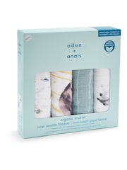Aden + Anais White Muslin Blanket 4 Pack - Image 2 of 11