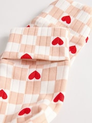 Cream Heart Valentines Two Way Zip Baby 100% Cotton Sleepsuits 3 Pack (0-2yrs) - Image 10 of 12