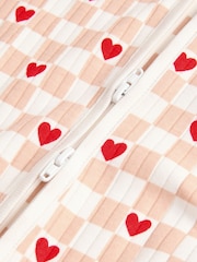 Cream Heart Valentines Two Way Zip Baby 100% Cotton Sleepsuits 3 Pack (0-2yrs) - Image 12 of 12