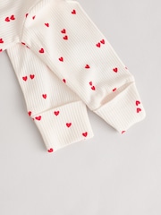 Cream Heart Baby Valentines 100% Cotton Sleepsuit (0-2yrs) - Image 7 of 7