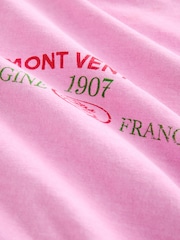 Pink Cherry Summer Fruit Slogan Back 100% Cotton Graphic T-Shirt - Image 5 of 5