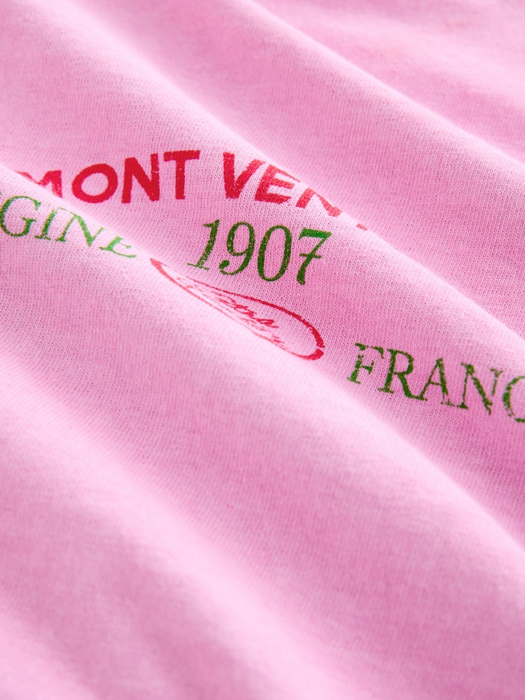 Pink Cherry Summer Fruit Slogan Back 100% Cotton Graphic T-Shirt - Image 5 of 5