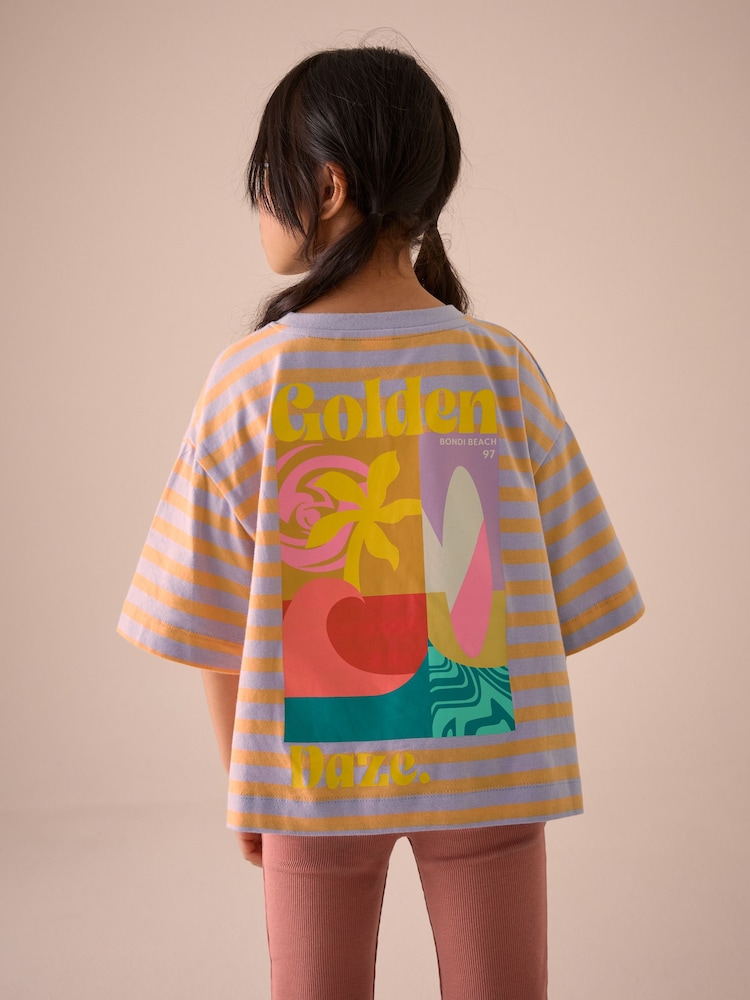 Purple/Orange 100% Cotton Graphic Print T-Shirt (3-16yrs) - Image 3 of 8