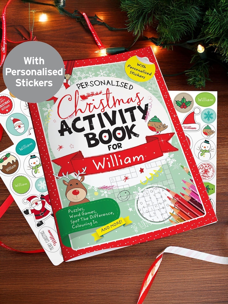 Personalised Christmas Activity Book with Stickers by PMC - Image 1 of 4