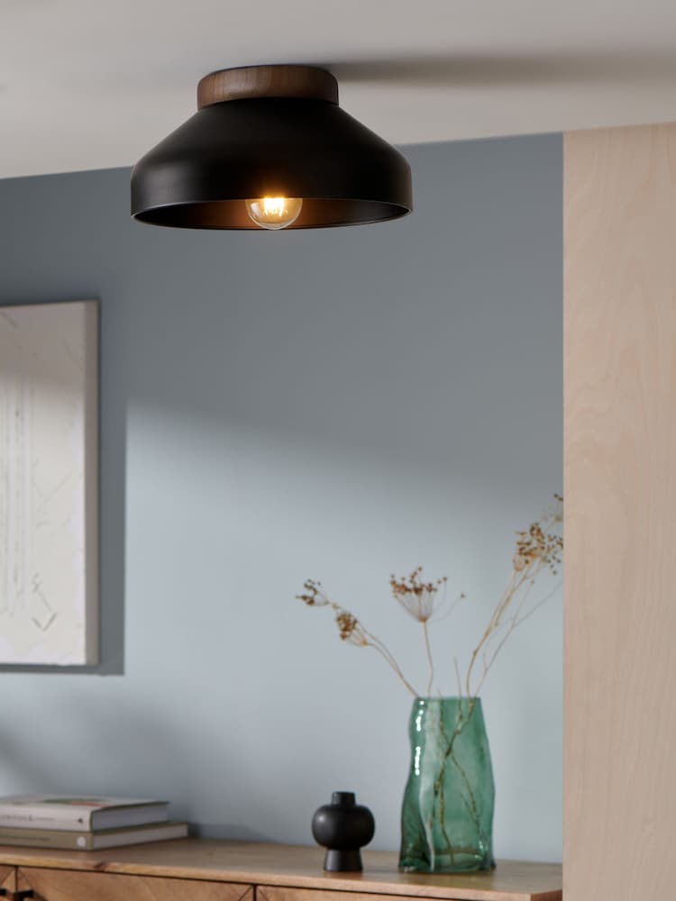 MADE.COM Black Albert Flush Ceiling Fitting Ceiling Light - Image 1 of 4