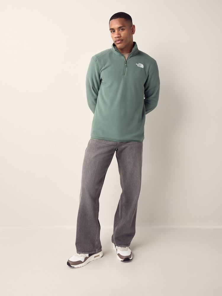 أخضر - شعار جانبي - The North Face Neutral Side Logo Glacier Quarter Zip Fleece - صورة 2 من 6