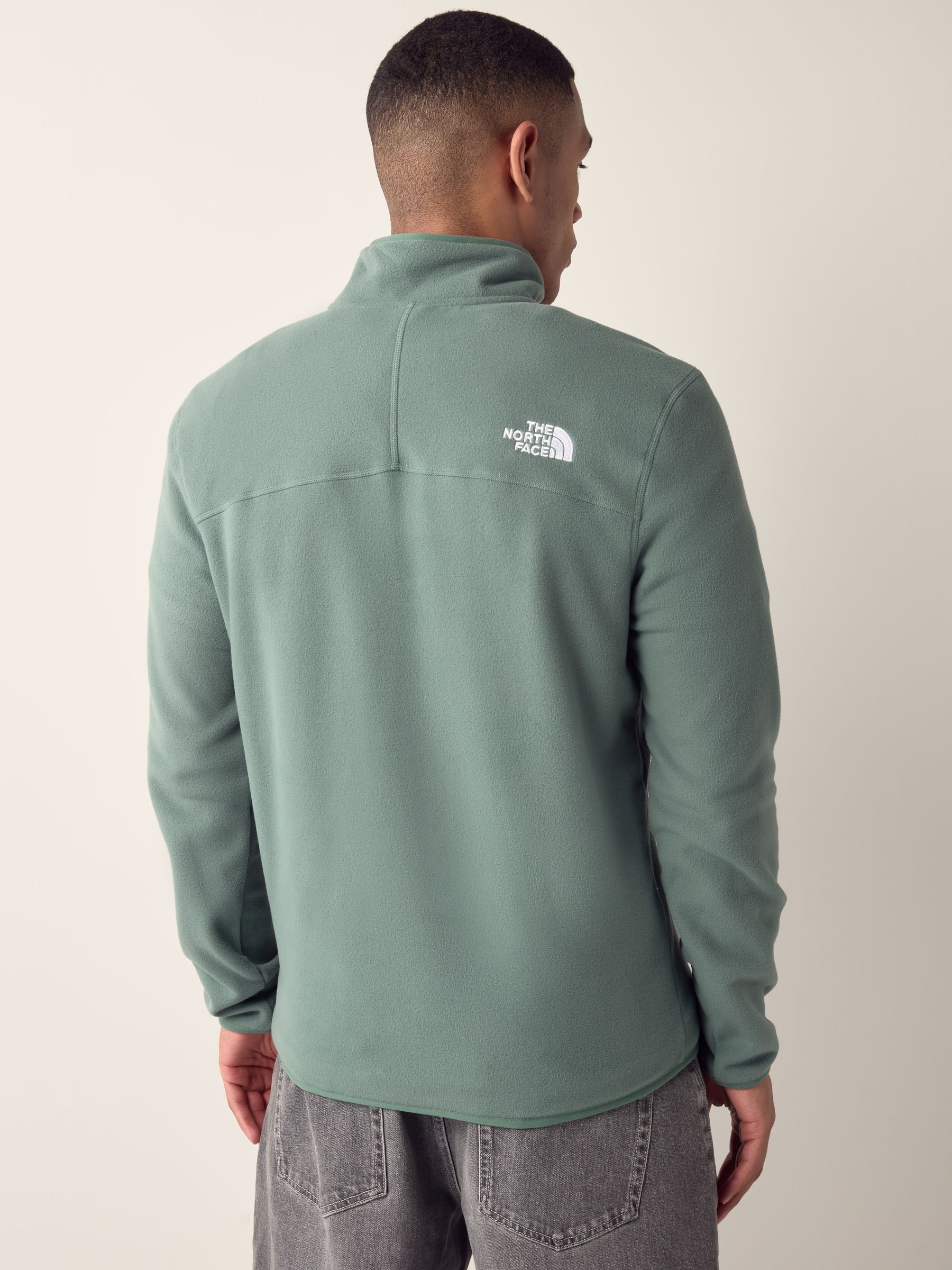 Buy The North Face Green Side Logo Glacier Quarter Zip Fleece from