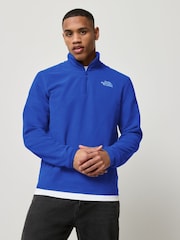 أزرق ملكي - شعار جانبي - The North Face Neutral Side Logo Glacier Quarter Zip Fleece - صورة 1 من 5
