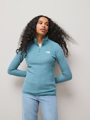 The North Face Blue Chrome Womens 1/4 Zip Glacier Fleece - Image 1 of 5