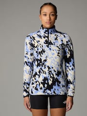 The North Face Blue/white Womens 1/4 Zip Glacier Fleece - Image 1 of 3
