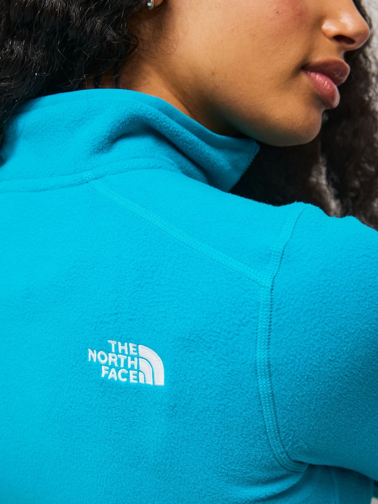 Groen met bladprint - The North Face Womens 1/4 Zip Glacier Fleece - Image 5 of 6