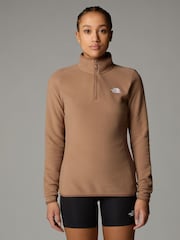 Ruskea - The North Face naisten 1/4 Zip Glacier Fleece - Kuva 1 / 3