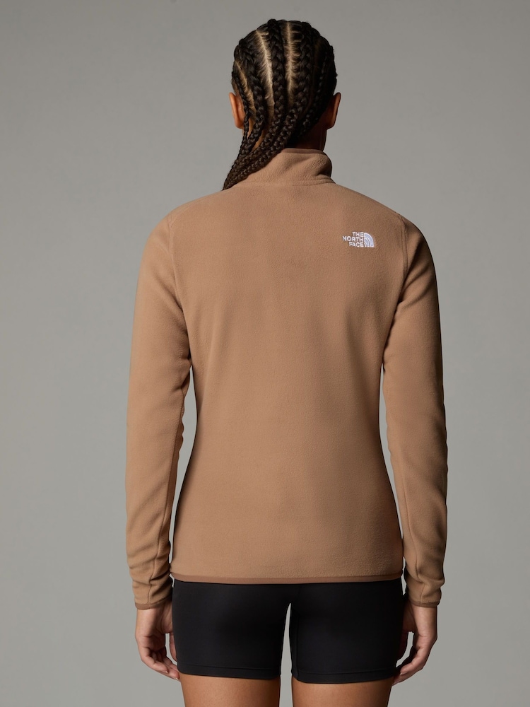 Ruskea - The North Face naisten 1/4 Zip Glacier Fleece - Kuva 2 / 3