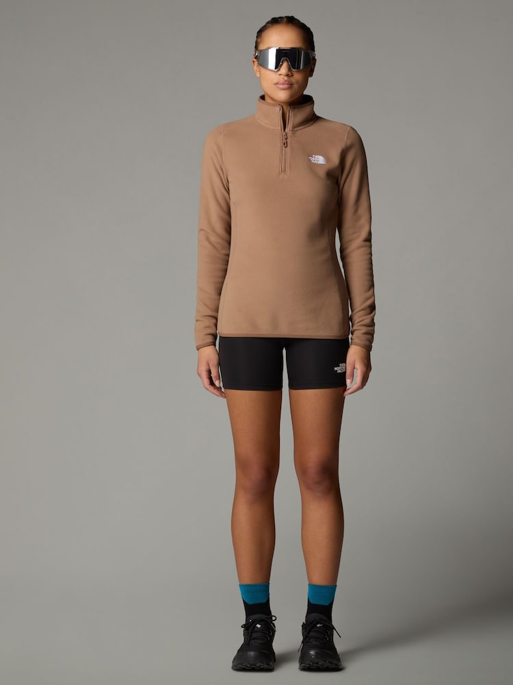Ruskea - The North Face naisten 1/4 Zip Glacier Fleece - Kuva 3 / 3