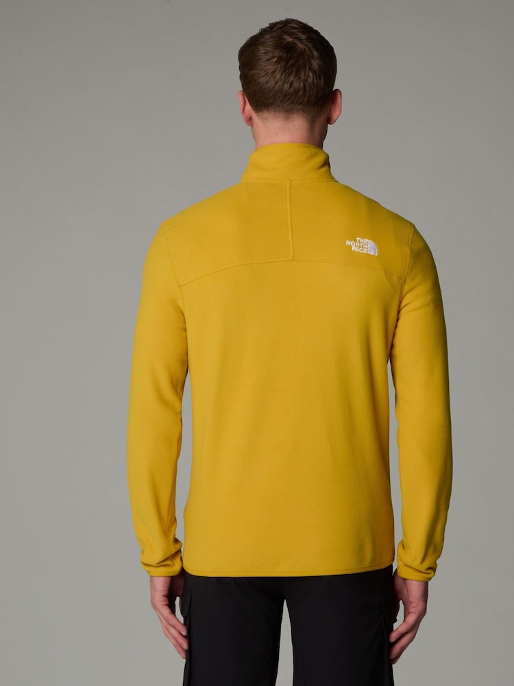 أصفر - شعار جانبي - The North Face Neutral Side Logo Glacier Quarter Zip Fleece - صورة 2 من 5