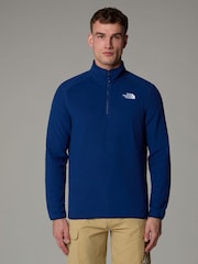 أزرق كروم - شعار جانبي - The North Face Neutral Side Logo Glacier Quarter Zip Fleece - صورة 1 من 5