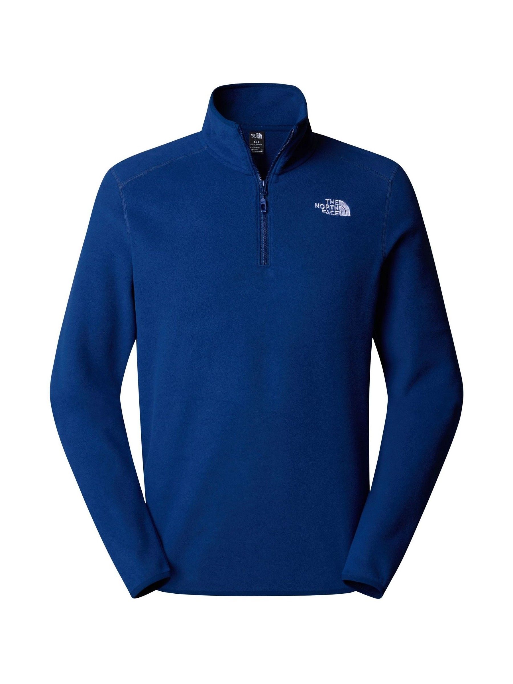 Buy The North Face Blue Chrome Glacier Quarter Zip Fleece from