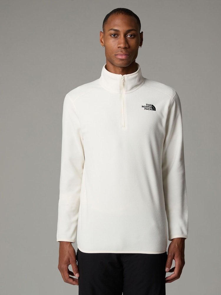 The North Face White Side Logo Neutral Side Logo Glacier Quarter Zip Fleece - Image 1 of 3