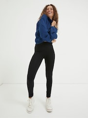 FatFace Meribel Black High Rise Leggings - Image 1 of 4
