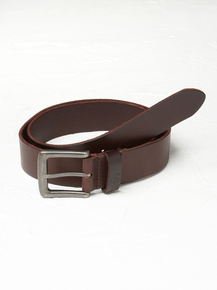 FatFace Chocolate Brown Italian Leather Belt - Image 1 of 2