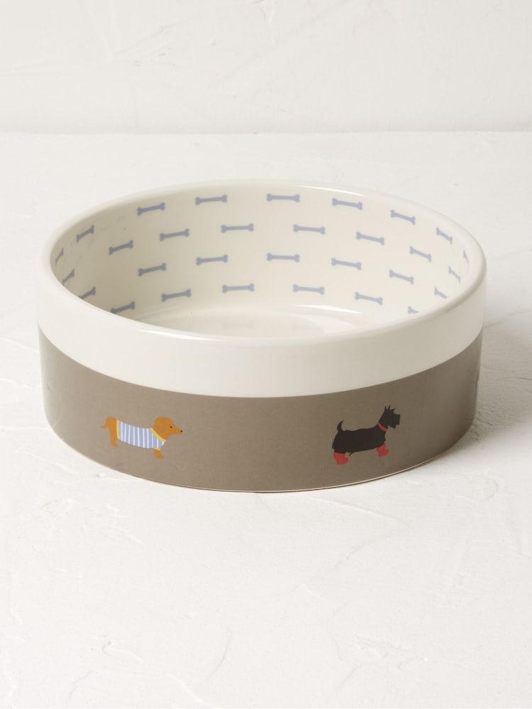 FatFace Grey Small Marching Dogs Pet Bowl - Image 1 of 1