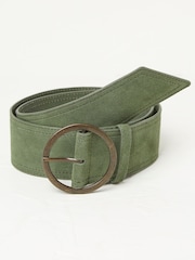 FatFace Green Wide Suede Belt - Image 1 of 1