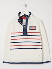 FatFace Cream Colourblock Boxy Airlie Sweat Top - Image 1 of 1