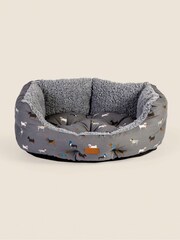 FatFace Grey 100% Cotton. 76cm Marching Dogs Pet Bed - Image 1 of 1