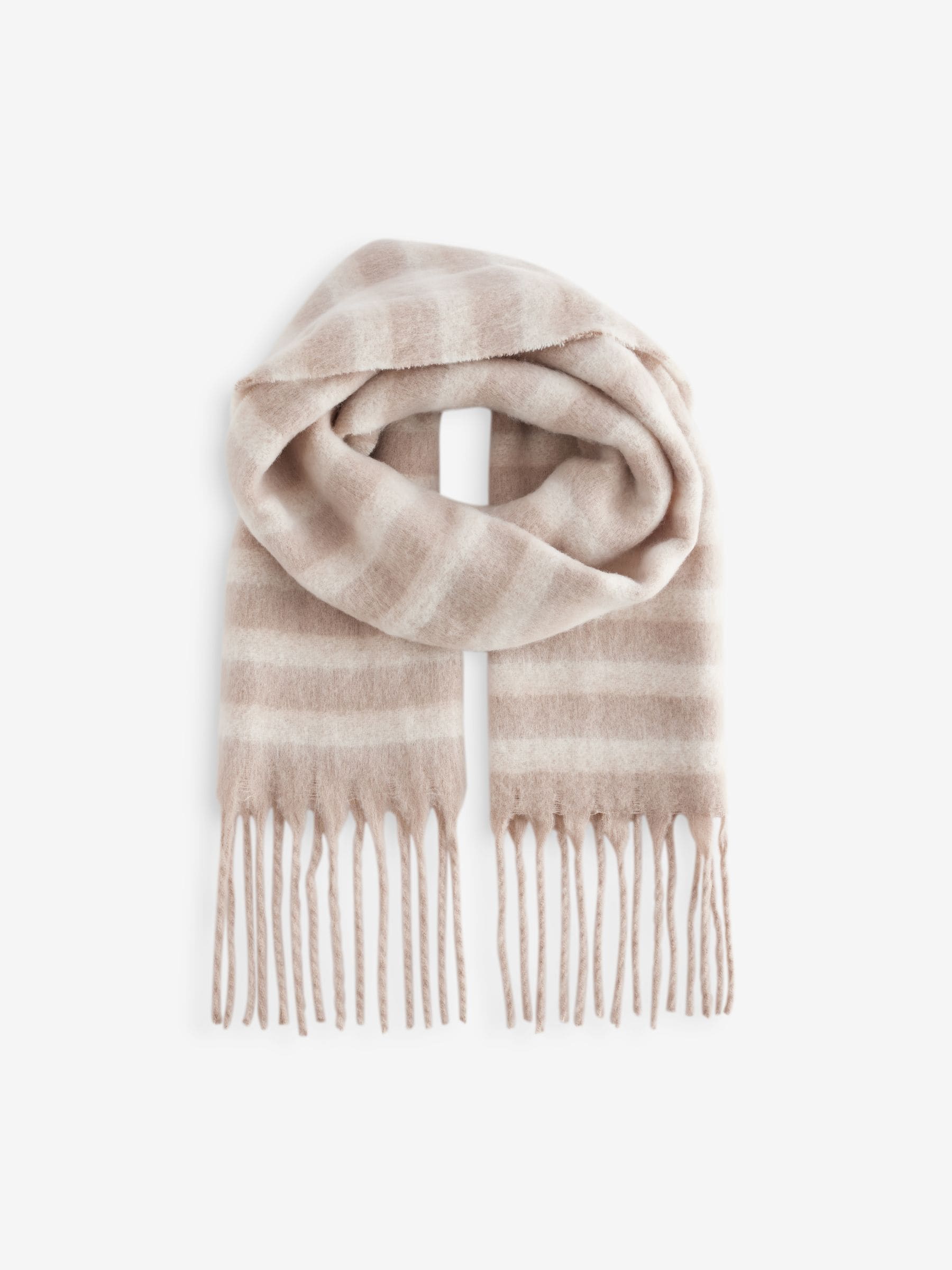 Neutral Stripe Heavyweight Blanket Scarf