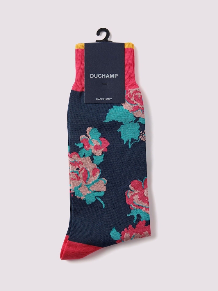 Duchamp Pink Floral Impression Socks - Image 1 of 3