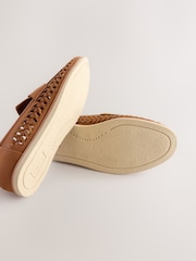 Tan Brown Standard Fit (F) Woven Loafers - Image 4 of 6