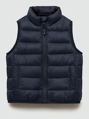 Mango Blue Quilted Gilet - Image 1 of 3