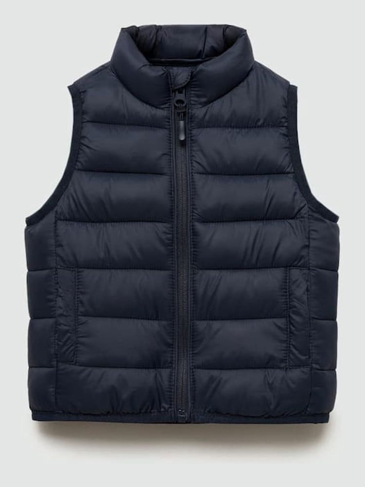 Mango Blue Quilted Gilet - Image 1 of 3 Mango Blue Quilted Gilet - Image 1 of 3