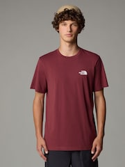 The North Face Burgundy Mens Simple Dome T-Shirt - Image 1 of 3
