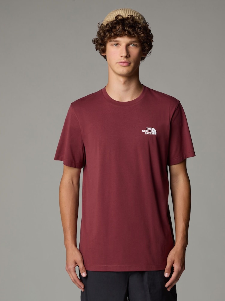 The North Face Burgundy Mens Simple Dome T-Shirt - Image 1 of 3